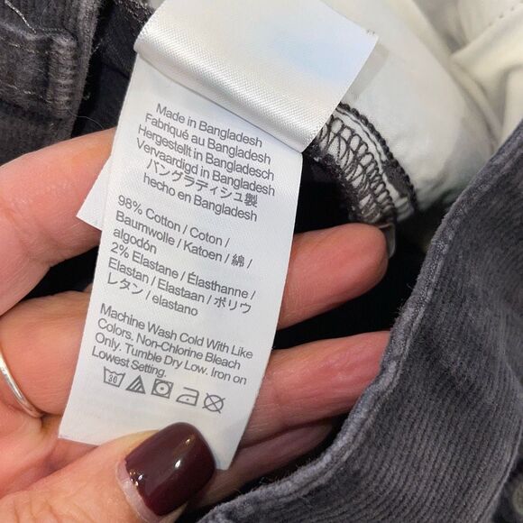 Crewcuts Kids Adjustable Waist Cotton Blend Corduroy Pants Black Size 12 - Picture 7 of 9